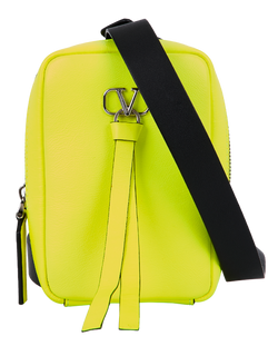 Fluorescent Cross Body Bag, Mens, Leather, Yellow, 3*